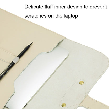 S177 3 In 1 Leather Waterproof Laptop Liner Bags, Size: 15 inches(Apricot) - 15 inch by PMC Jewellery | Online Shopping South Africa | PMC Jewellery | Buy Now Pay Later Mobicred