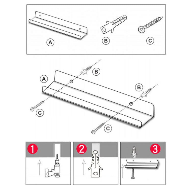 Home Kitchen Office Books Wall Mounted Acrylic Shelf, Specification: 40x10x6cm - Shelf & Hooks by PMC Jewellery | Online Shopping South Africa | PMC Jewellery