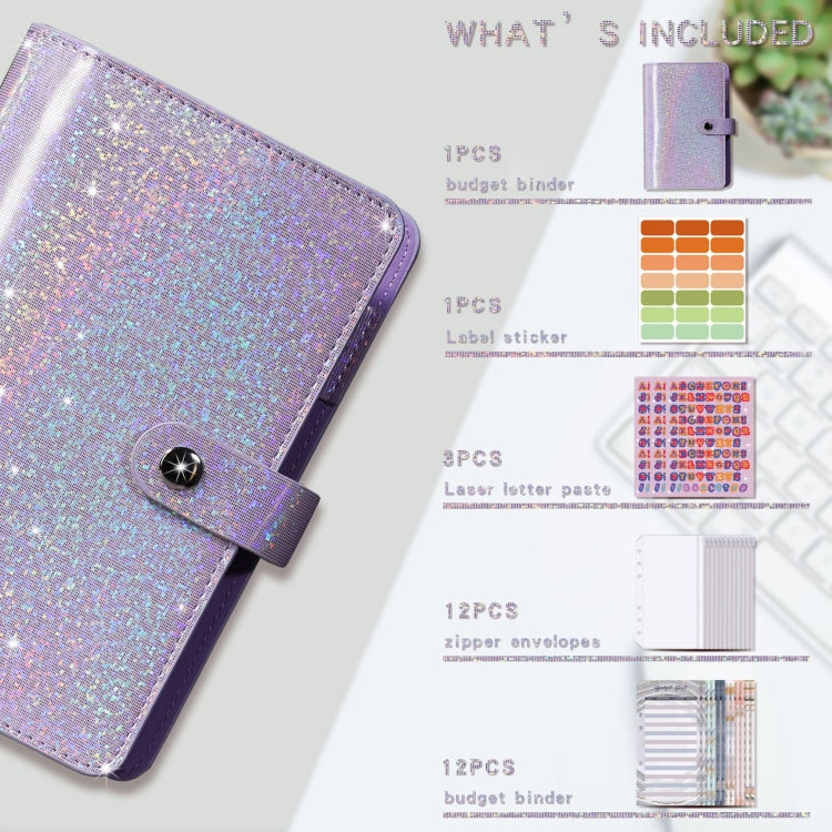 A6 Gypsophila Loose-leaf Bookkeeping Notebook Cash Budget Hand Book(Purple) - Notebooks by PMC Jewellery | Online Shopping South Africa | PMC Jewellery