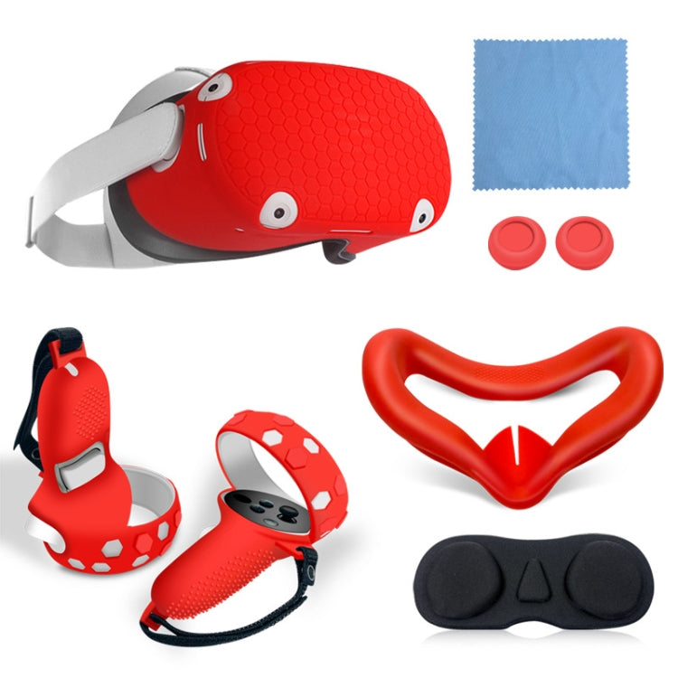 6 PCS/Set For Meta Quest Silicone All-Inclusive Console Controller Cover(Red) - VR Accessories by PMC Jewellery | Online Shopping South Africa | PMC Jewellery | Buy Now Pay Later Mobicred