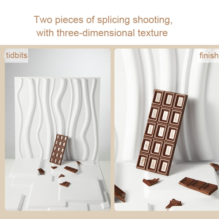 PVC Material Stereo 3D Shooting Background Board Photo Props,50 X 50cm(D081 Waves White) - Other by PMC TechLife | Online Shopping South Africa | PMC TechLife | Buy Now Pay Later Mobicred