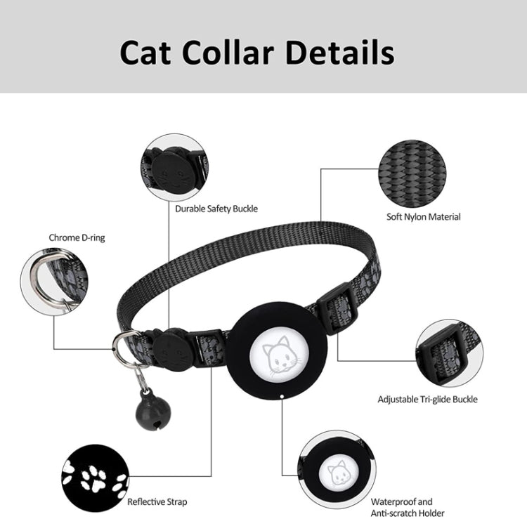 Pet Cat Reflective Collar with Bell for Airtag Tracker(Pink) - Pet Series by PMC Jewellery | Online Shopping South Africa | PMC Jewellery