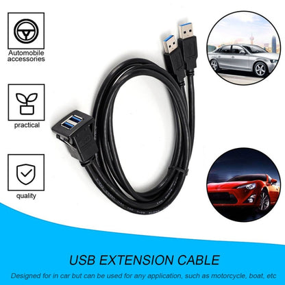 RF-56 Dual-port USB3.0 Waterproof Cable Car Dashboard Audio Extension Line, Cable Length: 1m - DIY Cables by PMC Jewellery | Online Shopping South Africa | PMC Jewellery