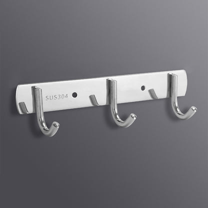 304 Stainless Steel No Punching Door Rear Coat Hook, Specification: 3 Hooks - Shelf & Hooks by PMC Jewellery | Online Shopping South Africa | PMC Jewellery