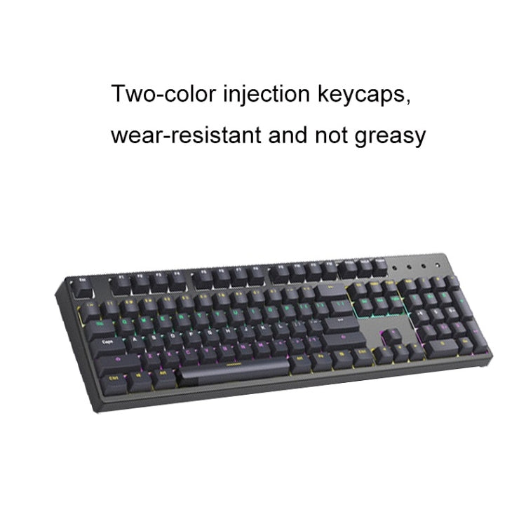 Bluetooth Wired 104-key Two-color Translucent Keycap Mechanical Keyboard(Black) - Wired Keyboard by PMC Jewellery | Online Shopping South Africa | PMC Jewellery | Buy Now Pay Later Mobicred