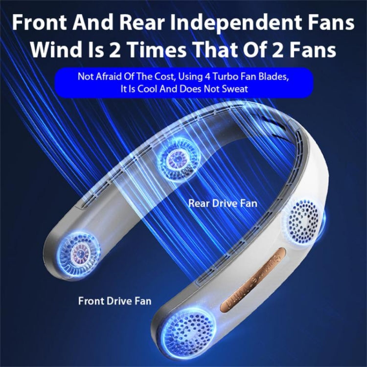 Lazy Hanging Neck Fan Bladeless Silent Sports Fan,Model: A306 Four -core 4000 mAh Green - Electric Fans by PMC Jewellery | Online Shopping South Africa | PMC Jewellery