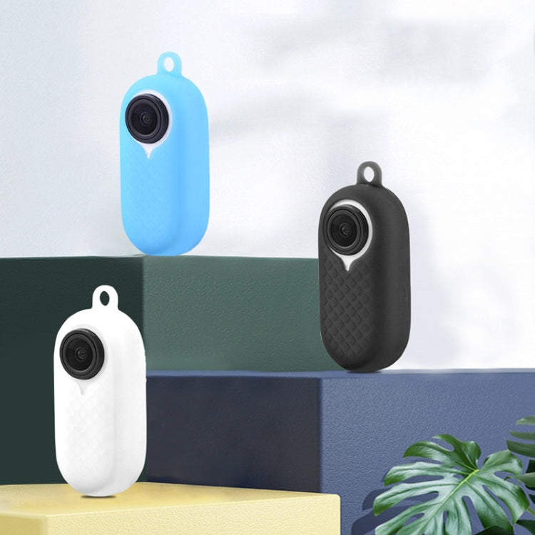 2 PCS Thumb Camera Silicone Case + Lanyard For Insta360 GO2(Blue) - Case & Bags by PMC TechLife | Online Shopping South Africa | PMC TechLife | Buy Now Pay Later Mobicred