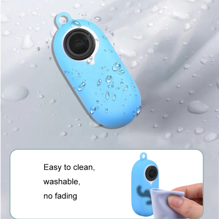 2 PCS Thumb Camera Silicone Case + Lanyard For Insta360 GO2(Blue) - Case & Bags by PMC TechLife | Online Shopping South Africa | PMC TechLife | Buy Now Pay Later Mobicred