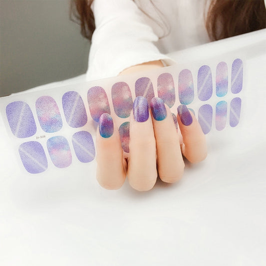 22 Fingers Shiny Onion Powder Starry Waterproof Nail Sticker(ZX-3038) - Nail Stickers by PMC Jewellery | Online Shopping South Africa | PMC Jewellery | Buy Now Pay Later Mobicred