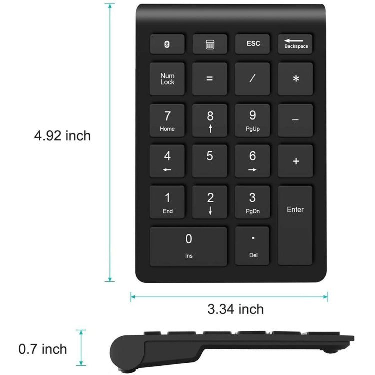 BT304 22 Keys Laptop Mini Wireless Keyboard, Spec: Bluetooth (Black) - Wireless Keyboard by PMC Jewellery | Online Shopping South Africa | PMC Jewellery | Buy Now Pay Later Mobicred