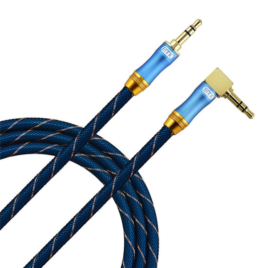 EMK 90-Degree Car 3.5mm Audio Cable Extension Cable, Cable Length: 1.5M(Blue) - Aux Cable by EMK | Online Shopping South Africa | PMC Jewellery | Buy Now Pay Later Mobicred