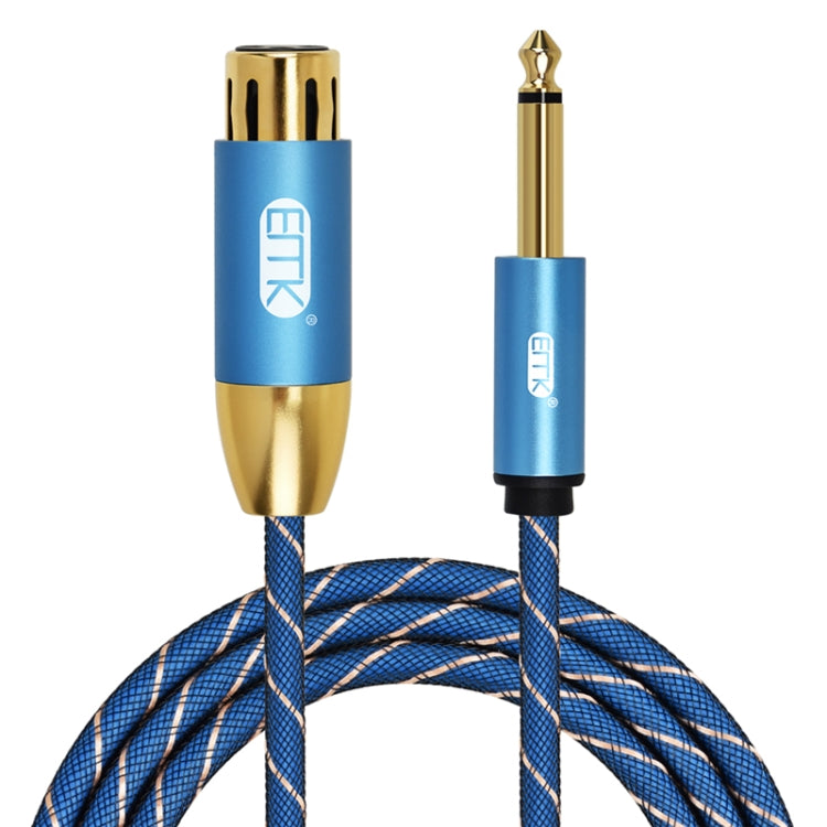 EMK KN603 2Pin 6.5mm Canon Line Balanced Audio Microphone Line,Cable Length: 0.5m(Blue) - Microphone Audio Cable & Connector by EMK | Online Shopping South Africa | PMC Jewellery | Buy Now Pay Later Mobicred