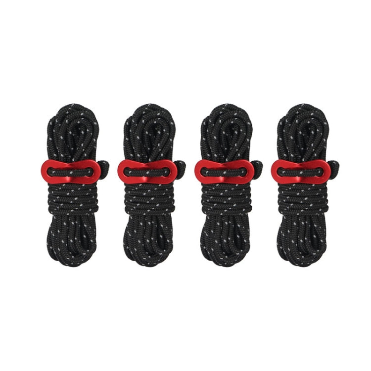 4 PCS / Set CLS Outdoor Camp Reflective Wind-Proof Camping Support Rod(Black) - Tents & Accessories by CLS | Online Shopping South Africa | PMC TechLife | Buy Now Pay Later Mobicred