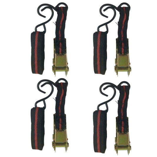 4PCS 15 Inch Tensioner Ratchet Strap Car Ratchet Thread Tensioner(Black) - Towing Bars by PMC Jewellery | Online Shopping South Africa | PMC Jewellery | Buy Now Pay Later Mobicred