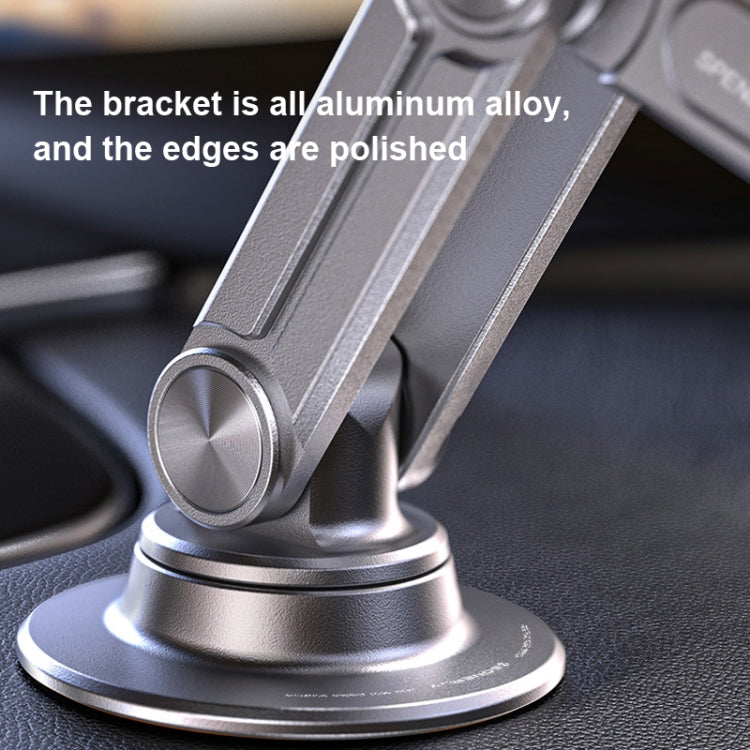 Aluminum Alloy Rotatable Lift Mobile Phone Holder Car Holder,Style:  Magnetic style Black - Car Holders by PMC Jewellery | Online Shopping South Africa | PMC Jewellery