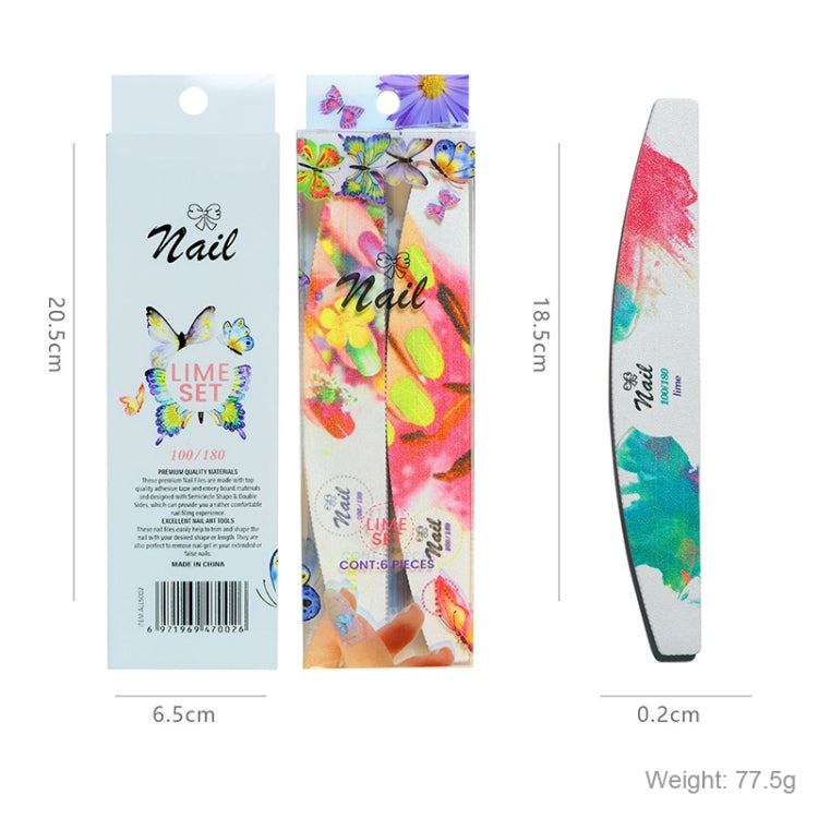 GJ0507 6 In 1 Nail Art Tools Polish Nails Scrub Strips(Watercolor) - Grinding Tools & Accessories by PMC Jewellery | Online Shopping South Africa | PMC Jewellery | Buy Now Pay Later Mobicred