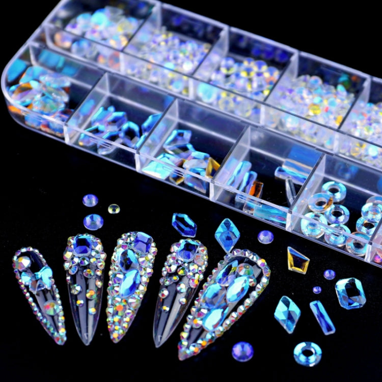 12 Grid Flat Bottom Shaped Nail Rhinestones Nail Decoration, Specification: 15 - Nail Stickers by PMC Jewellery | Online Shopping South Africa | PMC Jewellery | Buy Now Pay Later Mobicred