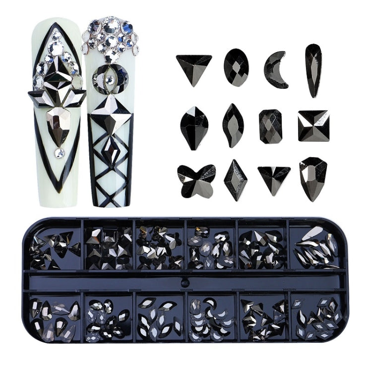 12 Grid Flat Bottom Shaped Nail Rhinestones Nail Decoration, Specification: 20 - Nail Stickers by PMC Jewellery | Online Shopping South Africa | PMC Jewellery | Buy Now Pay Later Mobicred