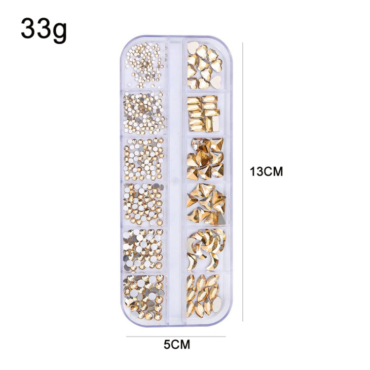 12 Grid Flat Bottom Shaped Nail Rhinestones Nail Decoration, Specification: 24 - Nail Stickers by PMC Jewellery | Online Shopping South Africa | PMC Jewellery | Buy Now Pay Later Mobicred