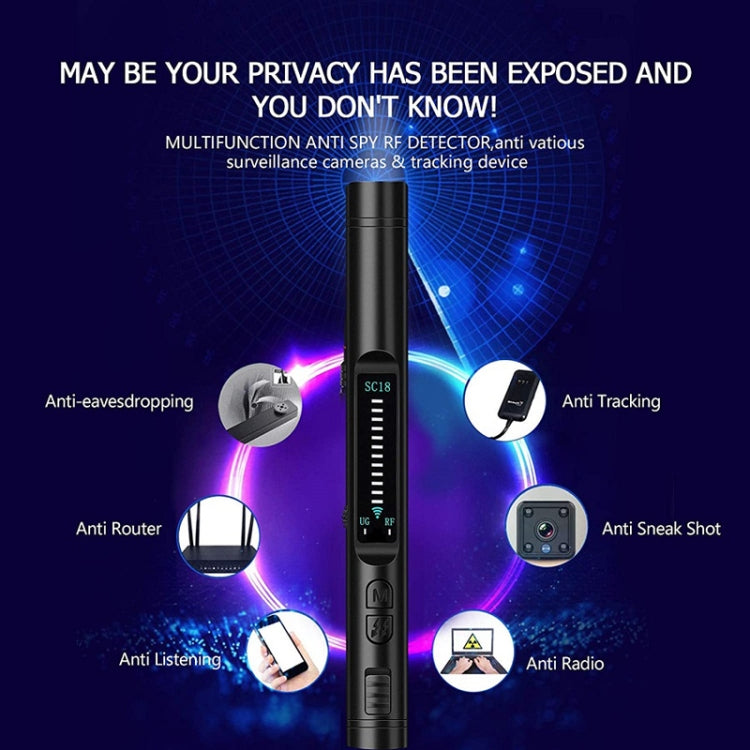 SC18 Signal Detector Hotel Anti-Sneak Camera Detector GPS Find Scanner - RF Signal Detector by PMC TechLife | Online Shopping South Africa | PMC TechLife