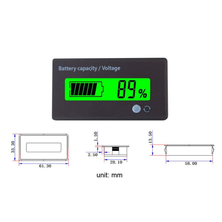 L6133 LCD Electric Motorcycle Power Display, Style: Button Rear Green Backlight - Electrical Instruments by PMC TechLife | Online Shopping South Africa | PMC TechLife | Buy Now Pay Later Mobicred