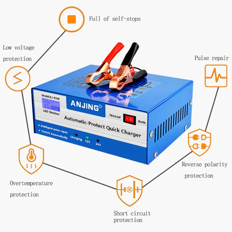 ANJING AJ-618E Battery Charger Car Battery Repairer, Model: UK Plug - Battery Charger by PMC Jewellery | Online Shopping South Africa | PMC Jewellery | Buy Now Pay Later Mobicred