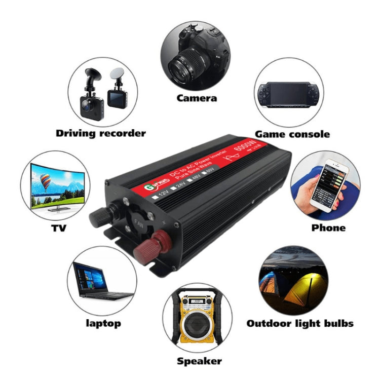 Gurxun 6000W High Power Sine Wave Inverter With Single Digital Display, Specification: 60V-220V - free shipping - PMC TechLife - Order now!