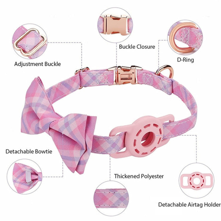 Pet Tracker Collar Insert Buckle Bow Collar For AirTag(Pink) - Pet Series by PMc TechLife | Online Shopping South Africa | PMc TechLife | Buy Now Pay Later Mobicred