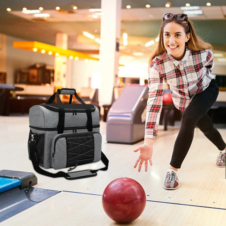 Bowling Tote Bag Portable Travel Sneaker Backpack(Grey) - Crossbody Bags by PMC Jewellery | Online Shopping South Africa | PMC Jewellery