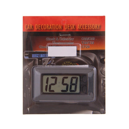 C33 Mini Home Car Electronic Clock With Hook And Loop Fastener(Black) - Clocks & Car Meters by PMC Jewellery | Online Shopping South Africa | PMC Jewellery | Buy Now Pay Later Mobicred