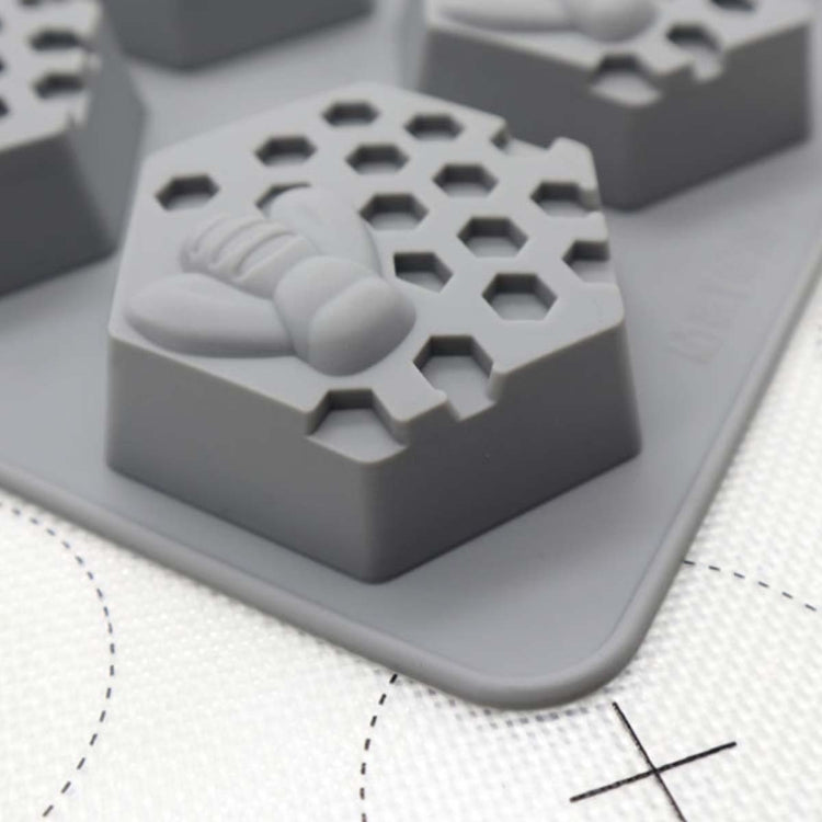 2 PCS 6 Grid Honeycomb Bee Silicone Handmade Soap Mould Chocolate Mooncake Mould(Grey) - Food Molds by PMC Jewellery | Online Shopping South Africa | PMC Jewellery