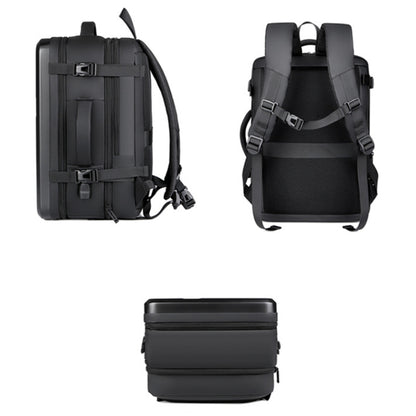 Large-capacity Waterproof Expandable Hard Shell Backpack with USB Charging Hole(161 Dark Gray) - Backpack by PMC Jewellery | Online Shopping South Africa | PMC Jewellery