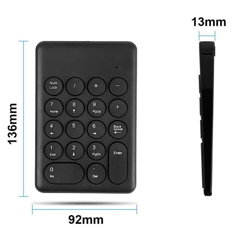 269 18 Keys Wireless Mini Numeric Keypad Accounting Bank Engineering Keypad(Black) - Wireless Keyboard by PMC Jewellery | Online Shopping South Africa | PMC Jewellery