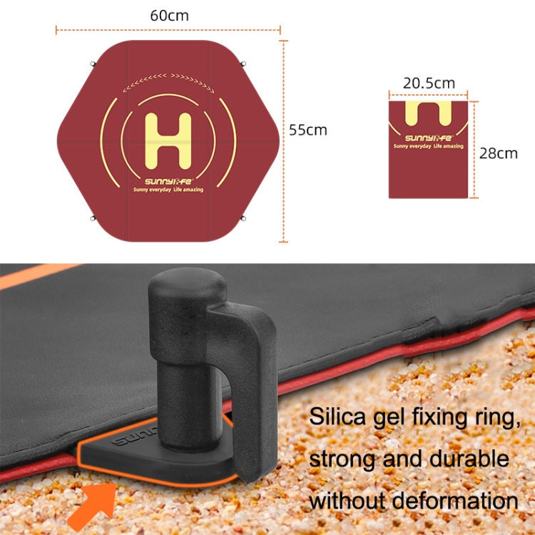Sunnylife TJP09 For DJI Avata / Mini 3 Pro 60cm Waterproof Double Sided Folding Apron(Black Red) - Other by PMC TechLife | Online Shopping South Africa | PMC TechLife | Buy Now Pay Later Mobicred