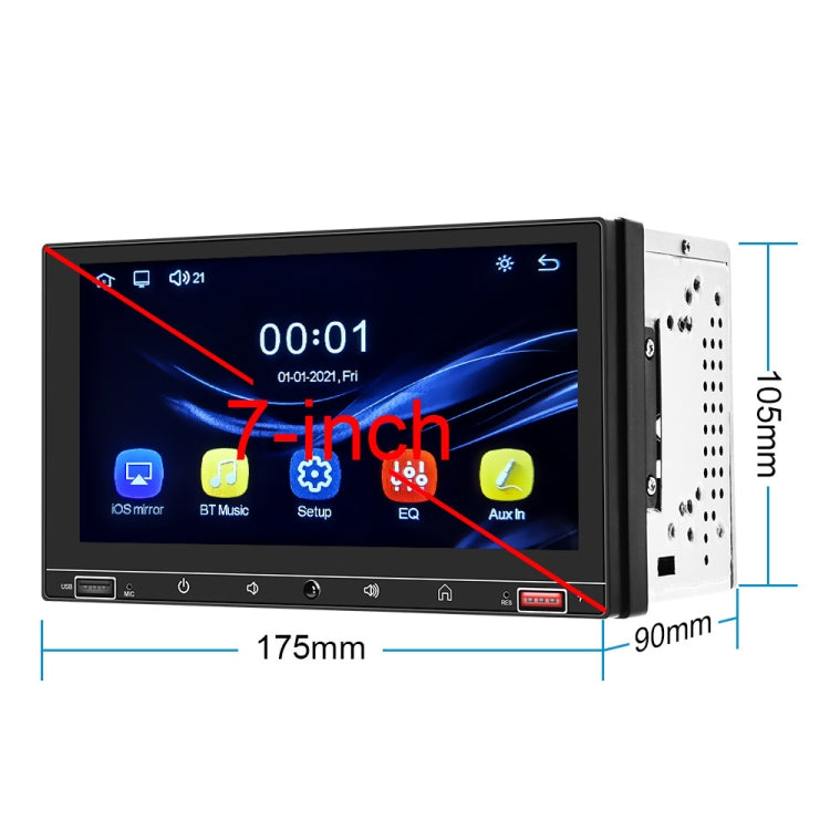 A2916 7 inch Dual-spindle Universal MP5 Car Carplay MP4 Player, Style: Standard+4 Light Camera - Car MP3 & MP4 & MP5 by PMC Jewellery | Online Shopping South Africa | PMC Jewellery | Buy Now Pay Later Mobicred