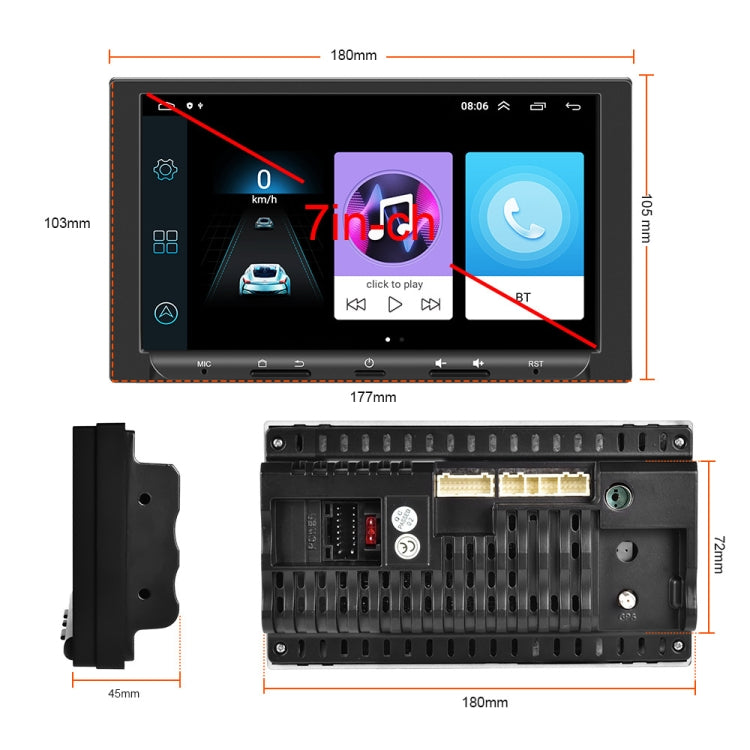 7 inch Carplay GPS Navigation Reverse Integrated Machine, Style: Standard(2+32G) - Car MP3 & MP4 & MP5 by PMC Jewellery | Online Shopping South Africa | PMC Jewellery | Buy Now Pay Later Mobicred