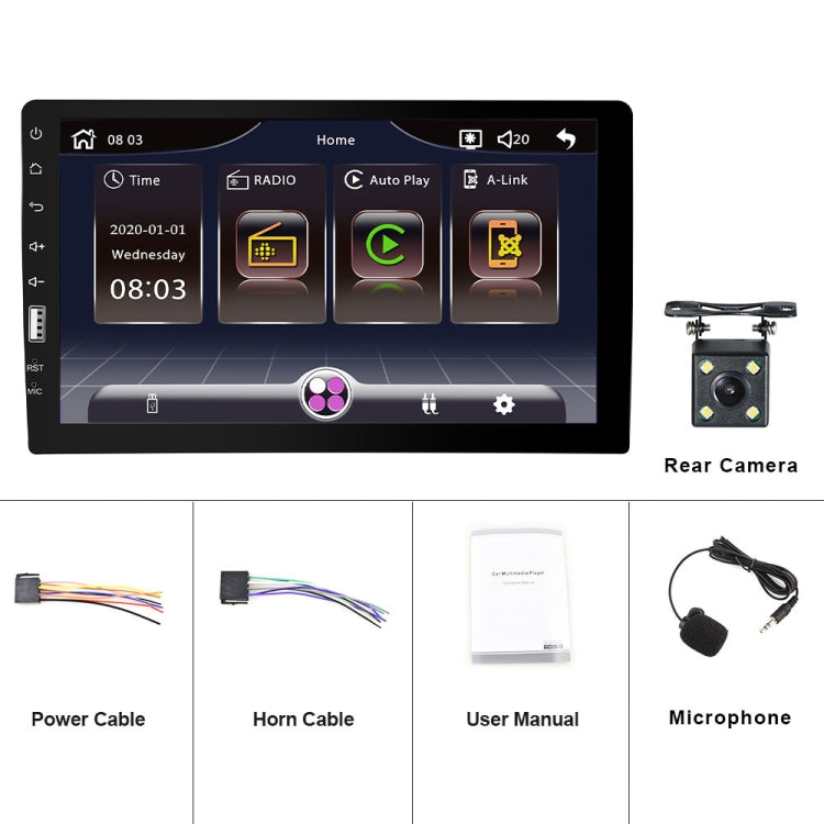 Q3570 9 inch Carplay Single Spindle MP5 Player, Style: Standard+4 Light Camera - Car MP3 & MP4 & MP5 by PMC Jewellery | Online Shopping South Africa | PMC Jewellery | Buy Now Pay Later Mobicred