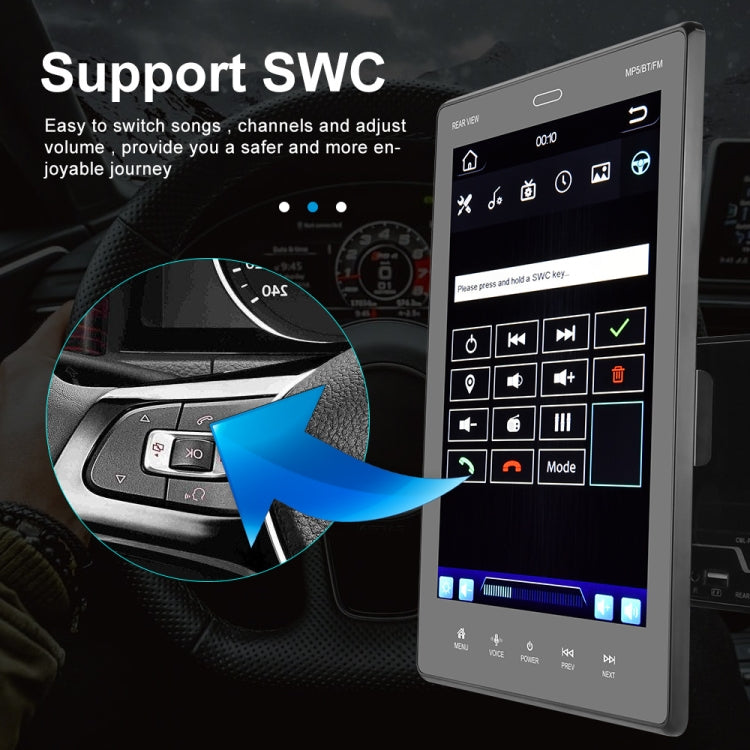 9520C Double Spindle 9.5 inch Vertical Screen Car MP5 Player, Style: Standard+12 Light Camera - Car MP3 & MP4 & MP5 by PMC Jewellery | Online Shopping South Africa | PMC Jewellery | Buy Now Pay Later Mobicred