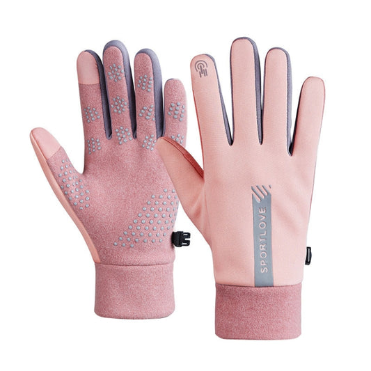 1 Pair Velvet and Thick Cycling Windproof and Cold Warm Gloves, Style: Female Version (Pink) - Safety Gloves by PMC Jewellery | Online Shopping South Africa | PMC Jewellery | Buy Now Pay Later Mobicred