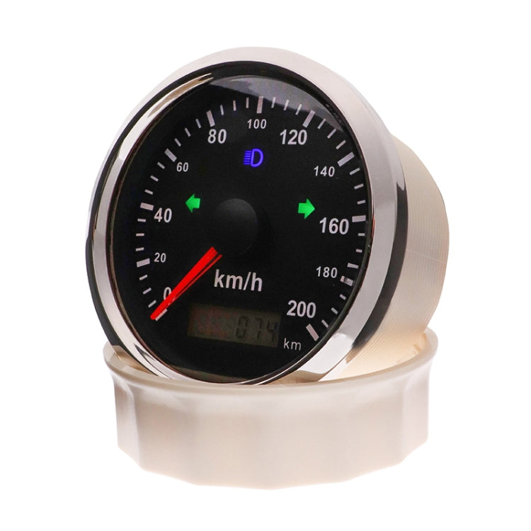 TNG85 200KM Car Motorcycle GPS Speed Odometer With Alarm(Black Frame With Black Background) - Clocks & Car Meters by PMC Jewellery | Online Shopping South Africa | PMC Jewellery