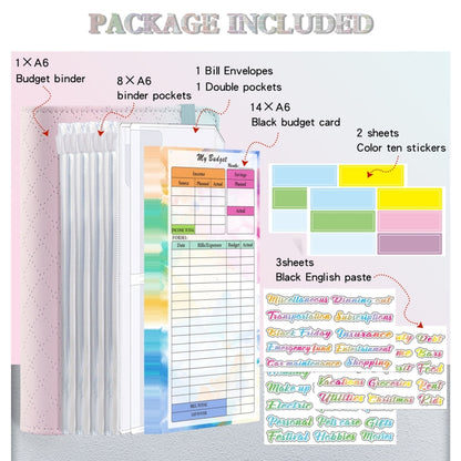 A6 Gradient Macaroon Loose-leaf Handbook Cash Budget Book(Blue Green Purple) - Notebooks by PMC Jewellery | Online Shopping South Africa | PMC Jewellery