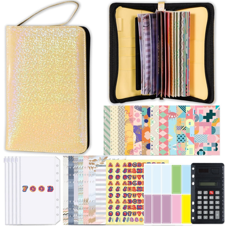 A6 Handheld Zipper Bag Type Large Capacity Cash Budget Book Handbook(Yellow) - Notebooks by PMc TechLife | Online Shopping South Africa | PMc TechLife | Buy Now Pay Later Mobicred