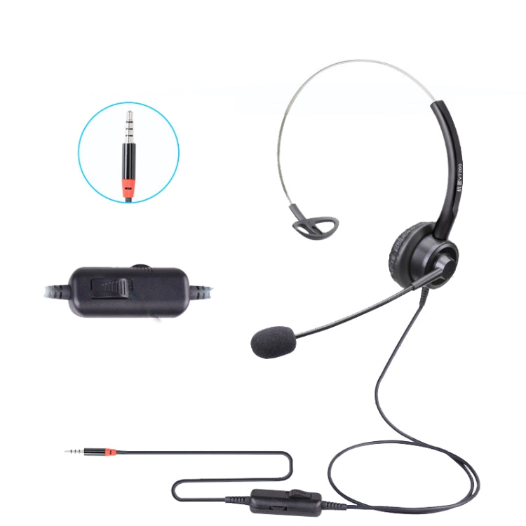 VT200 Single Ear Telephone Headset Operator Headset With Mic,Spec: 3.5mm Single Plug with Tuning - Microphones & Headsets by PMC Jewellery | Online Shopping South Africa | PMC Jewellery | Buy Now Pay Later Mobicred