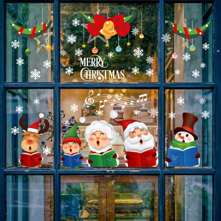Christmas Old Man Snowflake Window Decoration Stickers(92074) - free shipping - PMC TechLife - Order now!