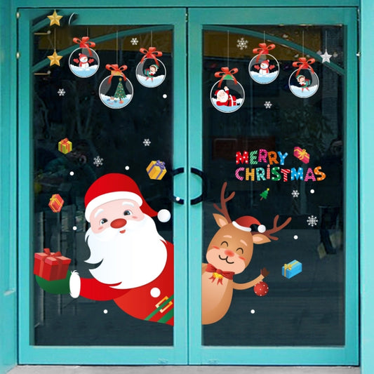 Santa Claus Hanging Stickers Shop Window Glass Door Living Room Wall Stickers(6308) - Christmas Stickers by PMC Jewellery | Online Shopping South Africa | PMC Jewellery | Buy Now Pay Later Mobicred