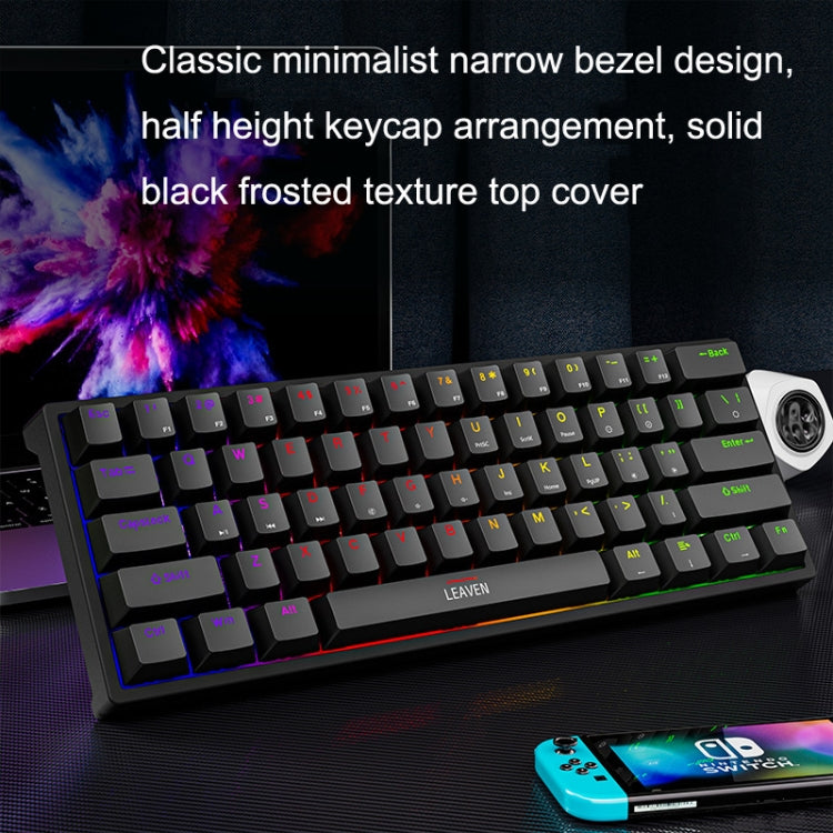 LEAVEN K620 61 Keys Hot Plug-in Glowing Game Wired Mechanical Keyboard, Cable Length: 1.8m, Color: Black White Red Shaft - Wired Keyboard by LEAVEN | Online Shopping South Africa | PMC Jewellery | Buy Now Pay Later Mobicred