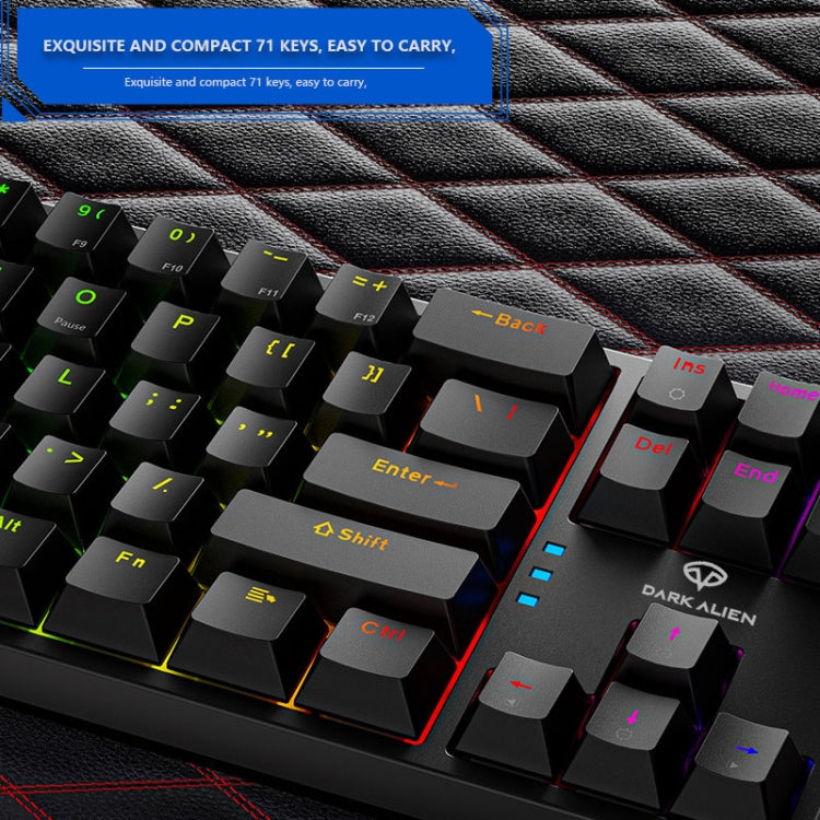 Dark Alien K710 71 Keys Glowing Game Wired Keyboard, Cable Length: 1.8m, Color: Pink Green Shaft - free shipping - PMC Jewellery - Order now!