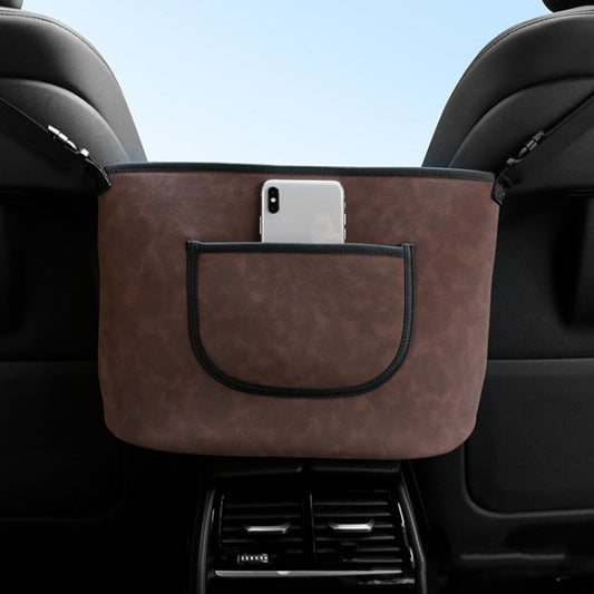 DE RAN FU Car Seat Storage Bag Chair Back Fur Leather Storage Bag(Brown) - Stowing Tidying by DE RAN FU | Online Shopping South Africa | PMC Jewellery | Buy Now Pay Later Mobicred