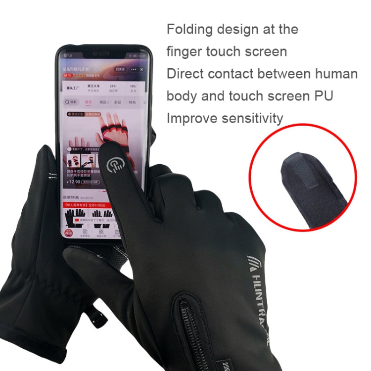 HUNTRANGE A022 Outdoor Waterproof Touch Screen Riding Keep Warm Gloves, Size: L(Black) - Cycling Gloves by HUNTRANGE | Online Shopping South Africa | PMC Jewellery