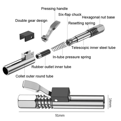 PC002 Lock Clamp Type High Pressure Grease Nozzle, Style: Butter Mouth+30cm Hose+3 Heads - Other Tools by PMC Jewellery | Online Shopping South Africa | PMC Jewellery | Buy Now Pay Later Mobicred